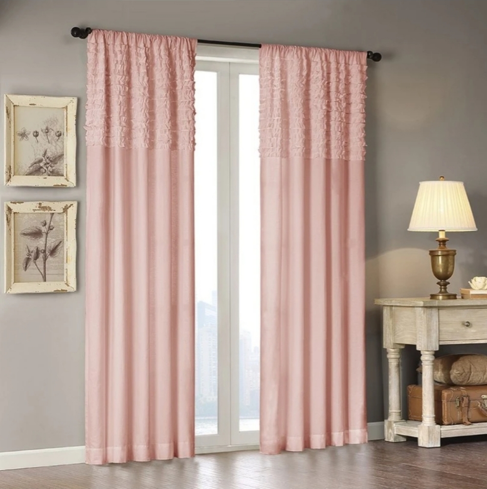 🆕️ 1 LEFT! Madison Park Oversized Ruffles Window Curtains